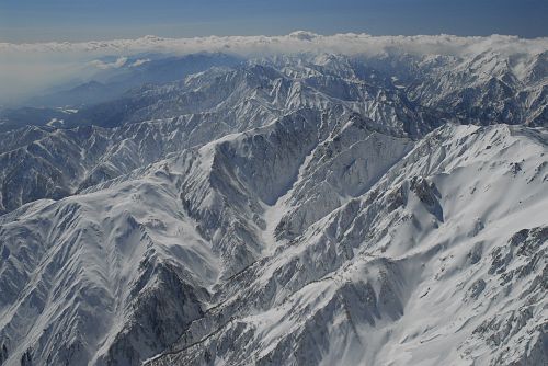 白馬村白馬大雪渓上空より　後立山連峰2/20