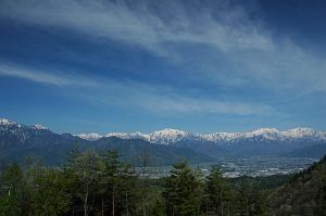 池田町　大峰高原　白樺の森の見晴台　北アルプス5/12-1