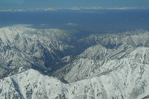 中背山上空より　黒部峡谷下流部2/20