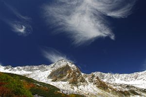 北穂高岳と雲の4　10/9