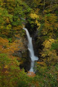 栄村と津南町の境　秋山郷　蛇淵の滝10/28-1